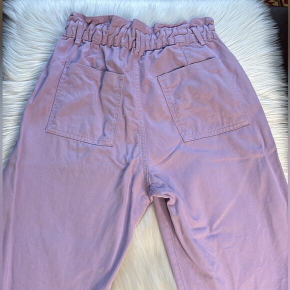 Zara Lilac High Rise Paper Bag Jeans - Picture 8 of 9